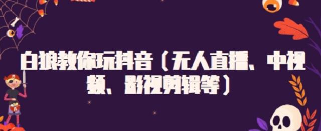 白狼教你玩抖音（无人直播、中视频、影视剪辑等）搞钱项目网-网创项目资源站-副业项目-创业项目-搞钱项目搞钱项目网