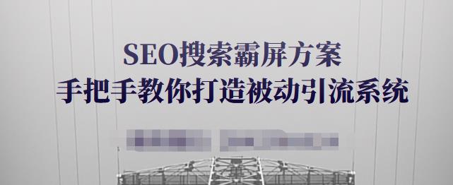 SEO搜索霸屏方案，手把手教你打造被动引流系统【视频课程】搞钱项目网-网创项目资源站-副业项目-创业项目-搞钱项目搞钱项目网