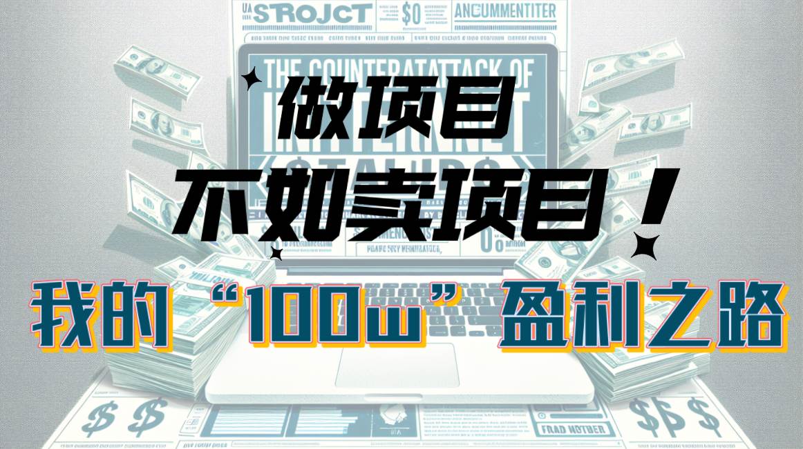 为什么做项目不如卖项目？我的100W+盈利之路搞钱项目网-网创项目资源站-副业项目-创业项目-搞钱项目搞钱项目网