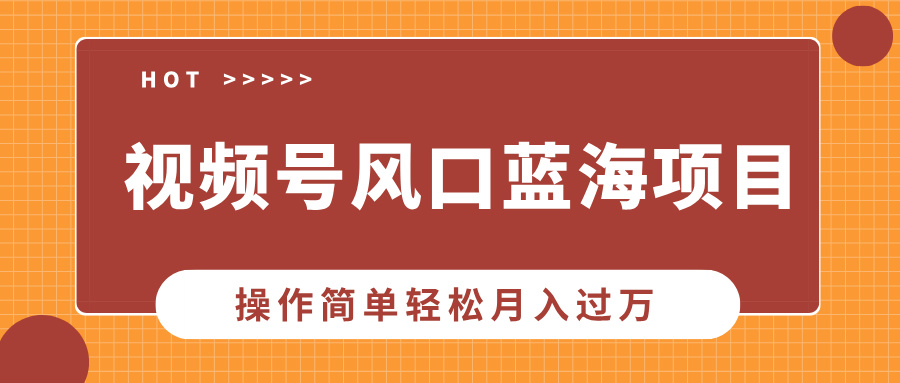 视频号风口蓝海项目，中老年人的流量密码，操作简单轻松月入过万搞钱项目网-网创项目资源站-副业项目-创业项目-搞钱项目搞钱项目网