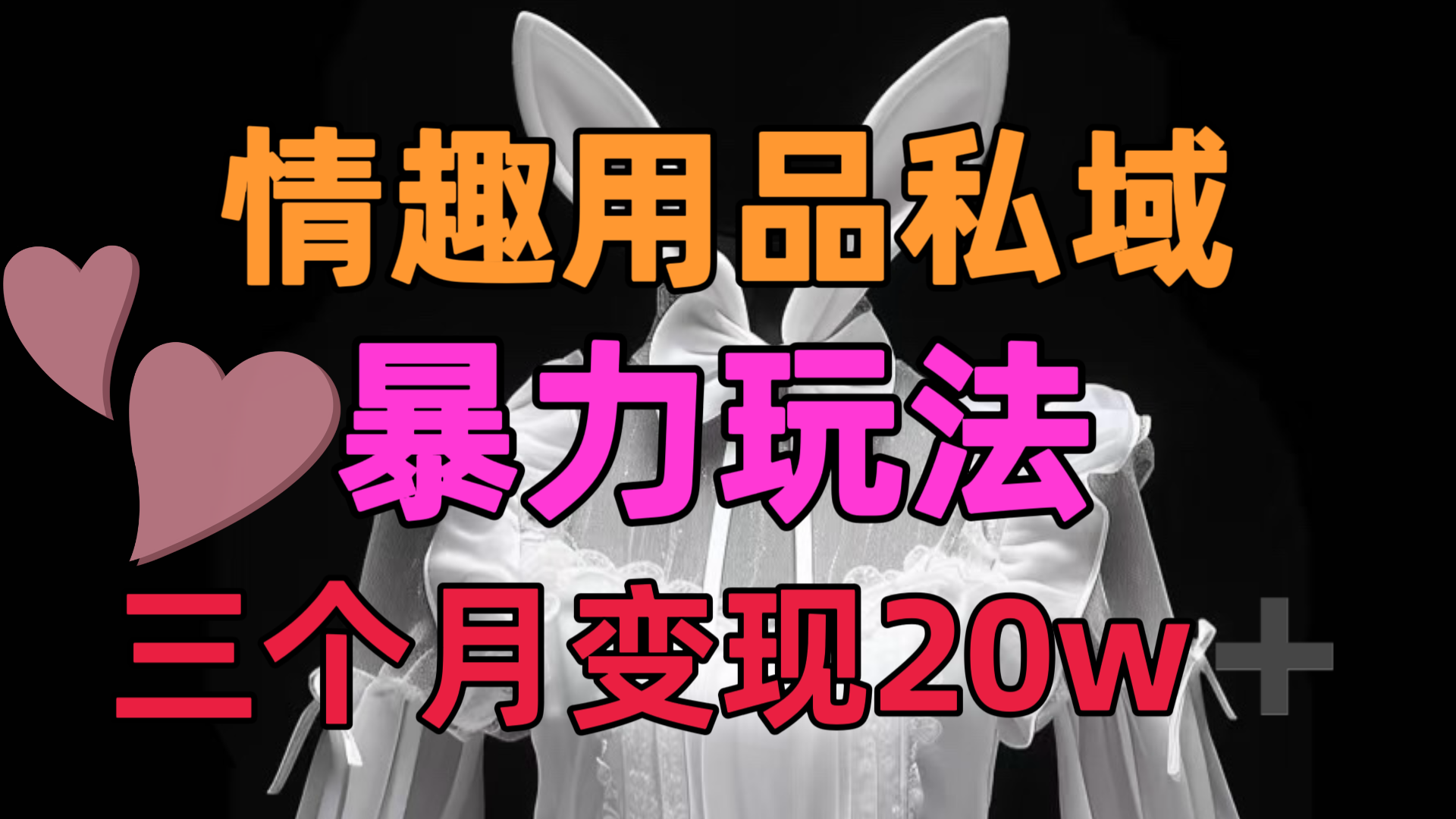 情趣用品私域，25年最新暴力玩法，三个月变现20w➕搞钱项目网-网创项目资源站-副业项目-创业项目-搞钱项目搞钱项目网